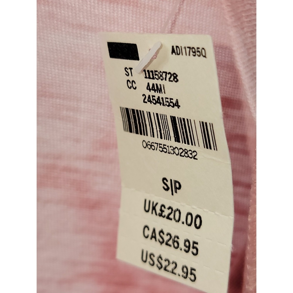 NWT Victoria's Secret Pink Petite V-neck Short Sleeve Shirt Tye Dye Size S/P - Picture 5 of 6